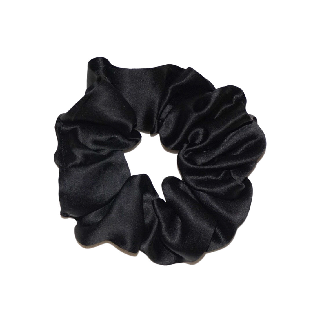 Black silk scrunchie - Petite Barrette